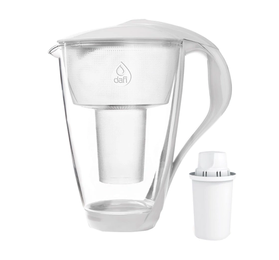 Dafi Crystal LED szklany dzbanek filtrujący 2 l Biały   wkład Classic