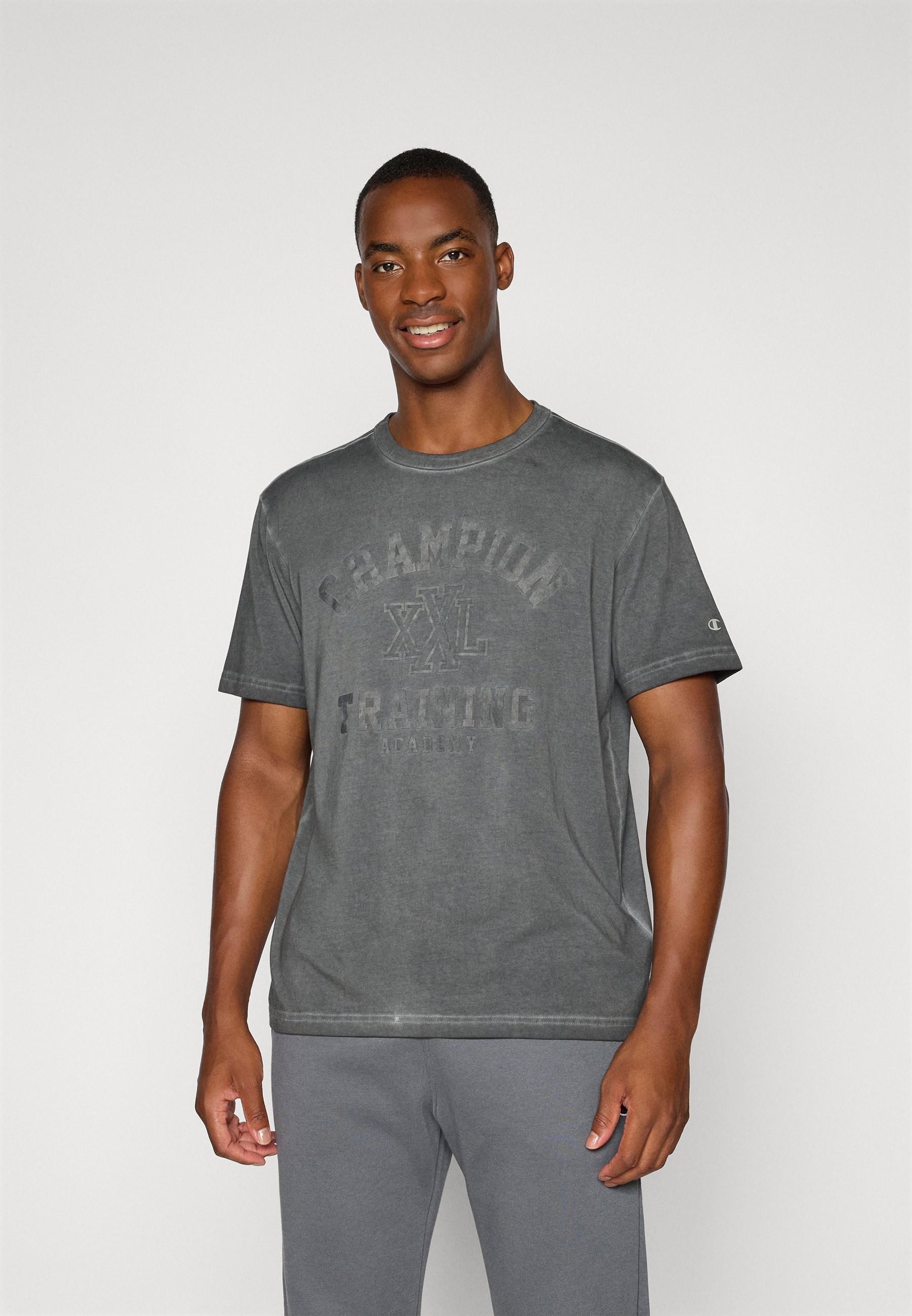 Champion GYM LIFESTYLE CREWNECK GRAPHIC - T-shirt met print - zwart