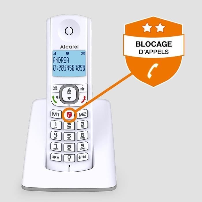 Telefone sem fio - ALCATEL - F530 - Cinza (unidade)