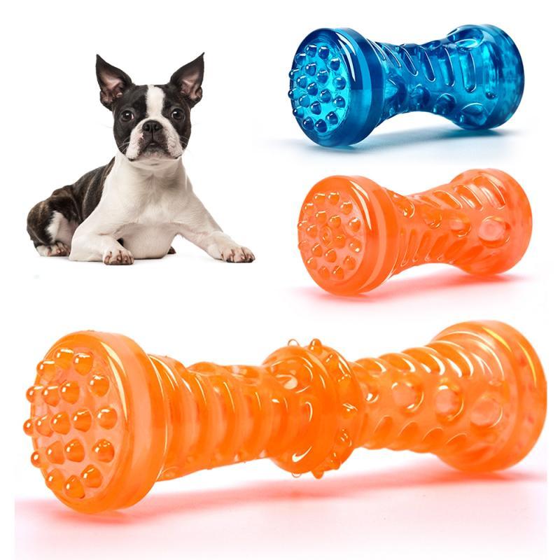 Juguetes masticables de TPR con sonido chirriante para limpiar los dientes de los perros, ideales para el entrenamiento de masticación de los molares de los cachorros.