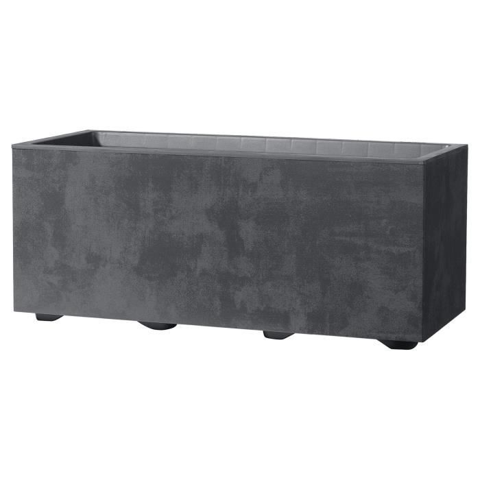 DEROMA Millennium R Väggkruka - 59x25 x H25 cm - Antracit - Med vattenbehållare