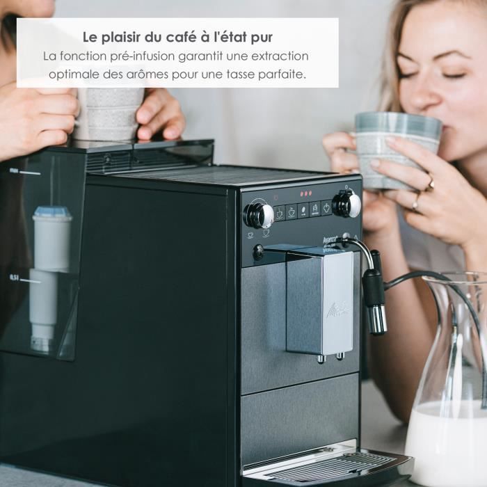 Coffee machine - MELITTA - Avanza F270-100 - 1.5 L water tank - 250 g bean hopper - 1450 W - Titanium grey