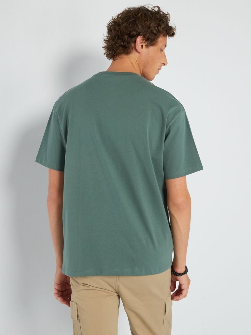 Camiseta lisa de malha - verde acinzentado