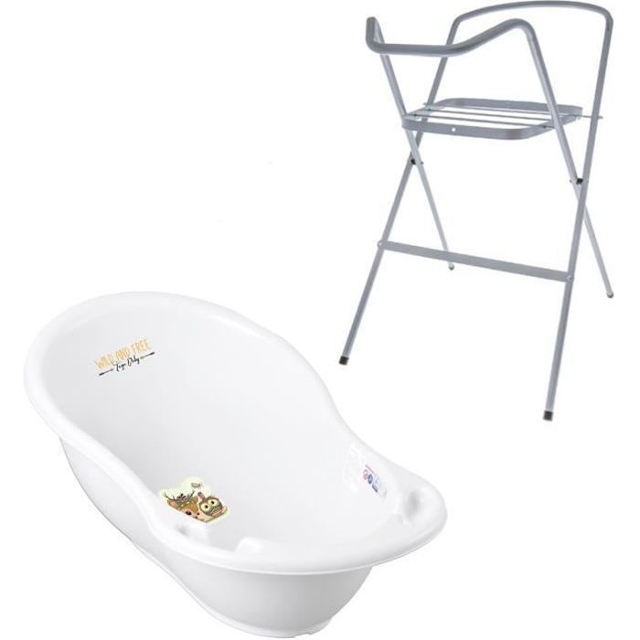 Vaschetta per neonati con termometro, design con cervo bianco, 86 cm + supporto