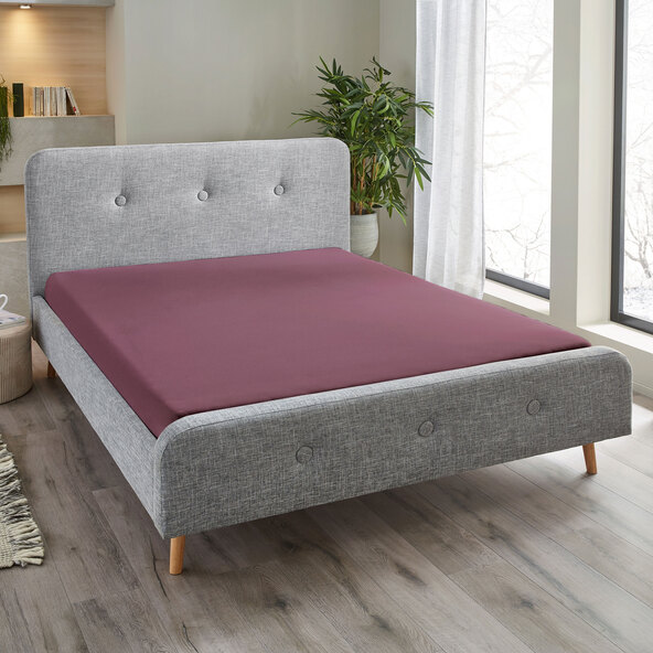 Jersey hoeslaken, 180-200 x 200 cm, bordeauxrood