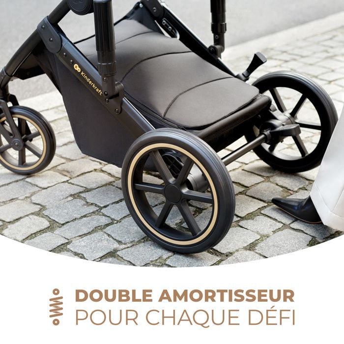 Kinderkraft PRIME2 2-in-1 Combination Stroller, Up to 22 kg, With Spacious Carrycot, Wide Adjustment Range, Grey