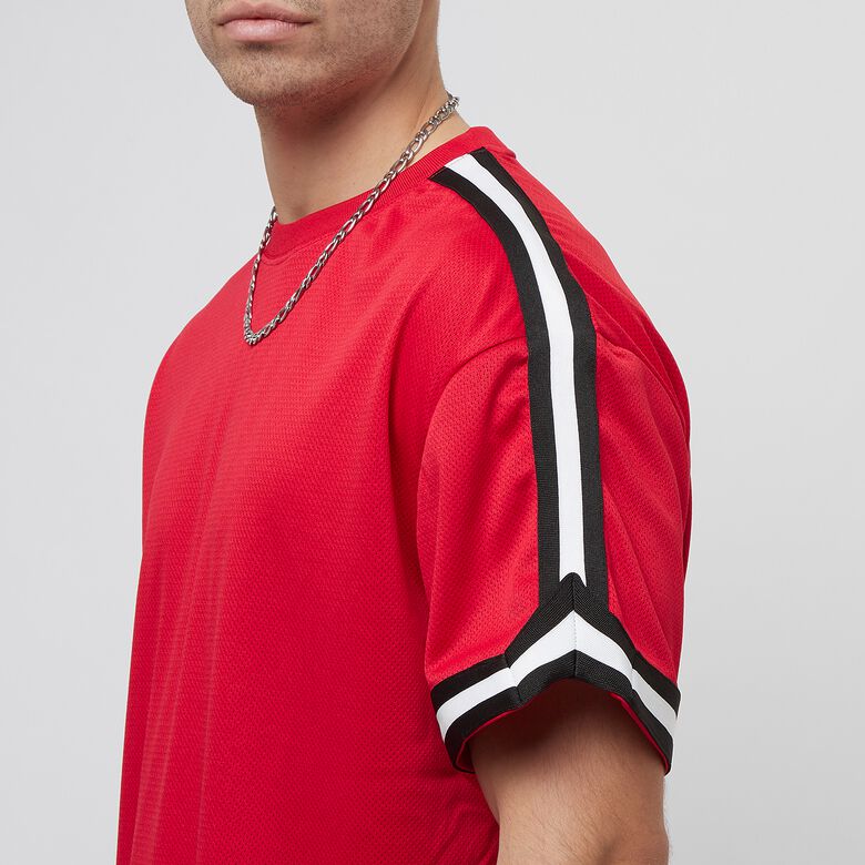 Oversized gestreept mesh T-shirt