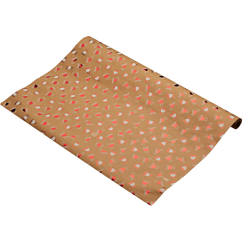 Weihnachtspapier für Zuhause, 2 x 70 cm, Heißfolie, Kraftpapier