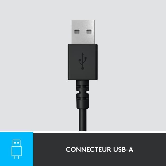 Auriculares con cable Logitech H390, USB, con cancelación de ruido, color negro.