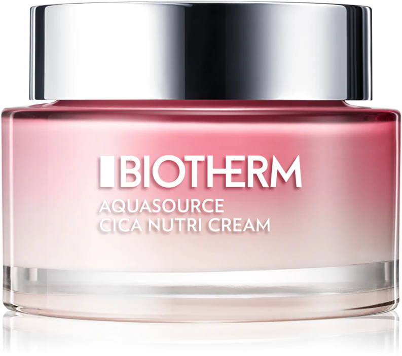 Biotherm Aquasource Cica Nutri Cream ravitseva kosteusvoide kuivalle ja erittäin kuivalle herkälle iholle.