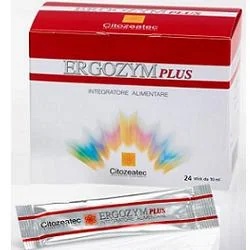 Ergozym Plus 24 sticks van 10 ml voor eenmalig gebruik. Energiesupplement.