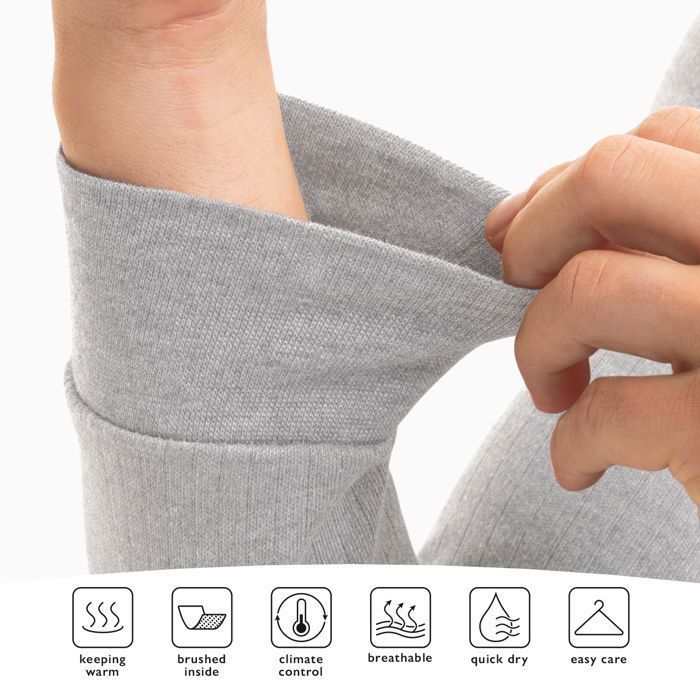 Camiseta térmica feminina MT para esqui – Camisa térmica de inverno de manga comprida com forro macio – Preta