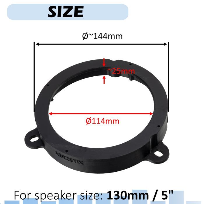 AERZETIX | Kit de 2 adaptadores/soportes para altavoces Ø130 mm | Puertas delanteras y traseras | Compatible con Dacia Sandero Logan