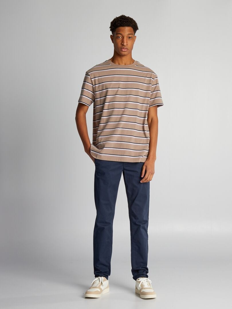 Calça chino slim fit em puro algodão, tamanho L36 + 1 m 90 - azul