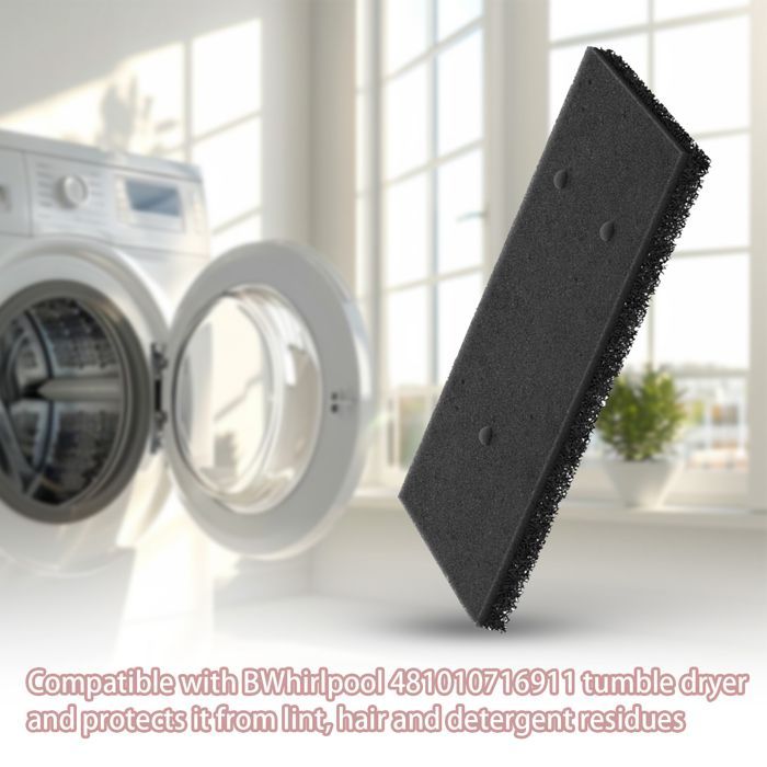 Paquete de 4 filtros de espuma INF para secadoras Whirlpool, color negro, Whirlpool 481010716911