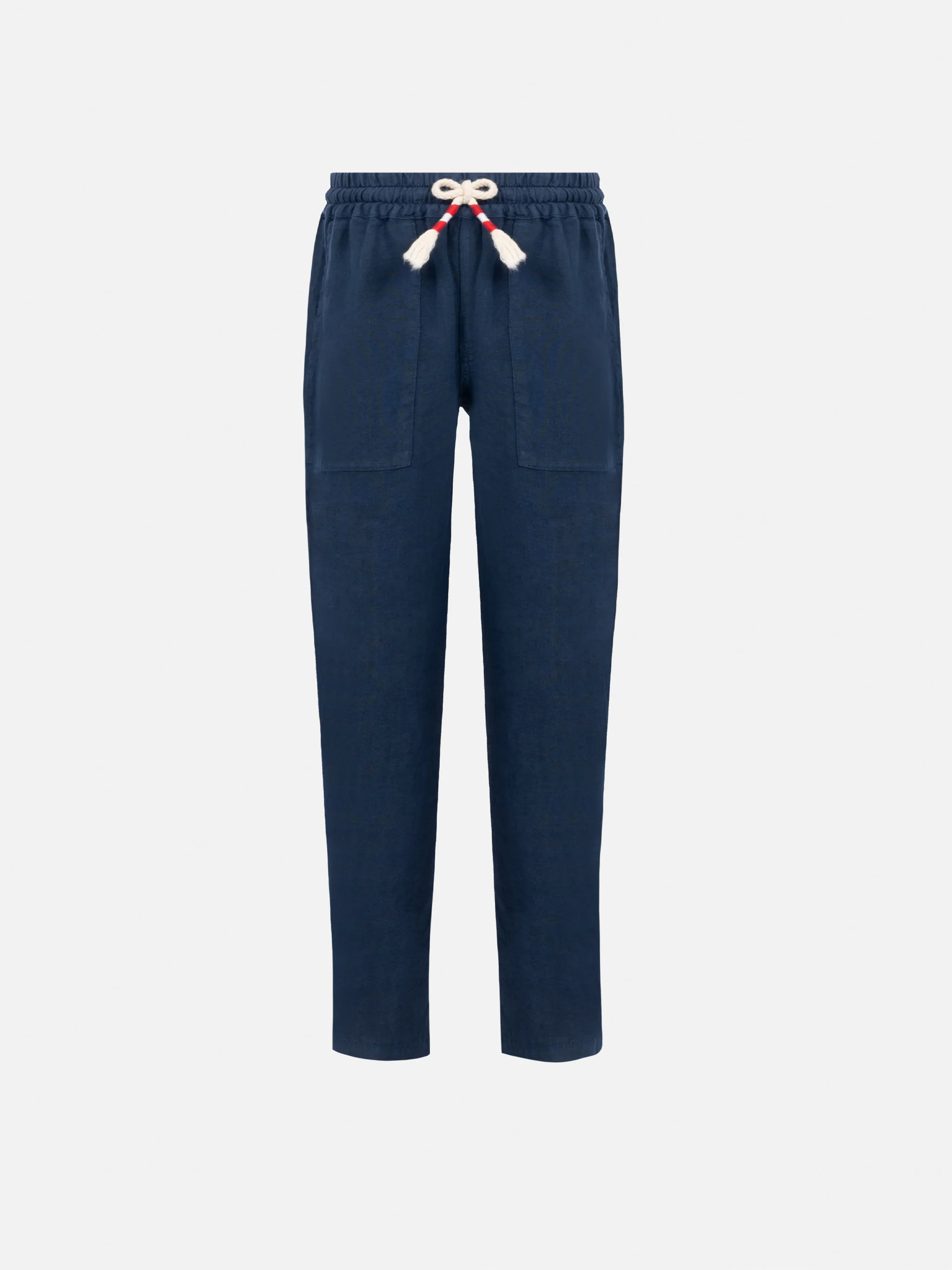 Calais Jr marineblauwe linnen broek met trekkoord