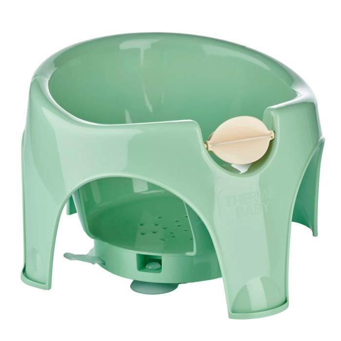 Anillo de baño infantil THERMOBABY AQUAFUN color verde celadón - Juguete azul - Fabricado en Francia