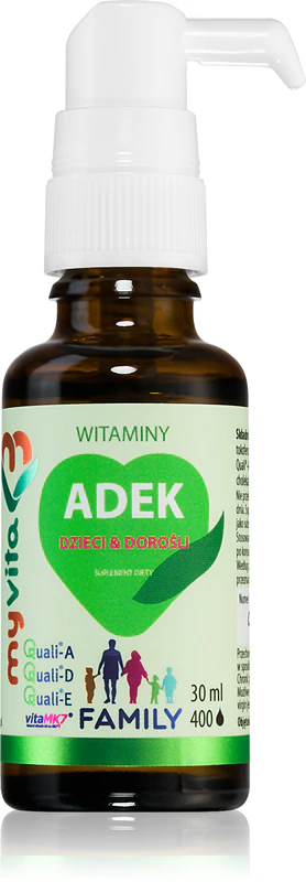 MyVita Vitamina ADEK Família para crianças e adultos, suplemento alimentar em gotas com complexo multivitamínico