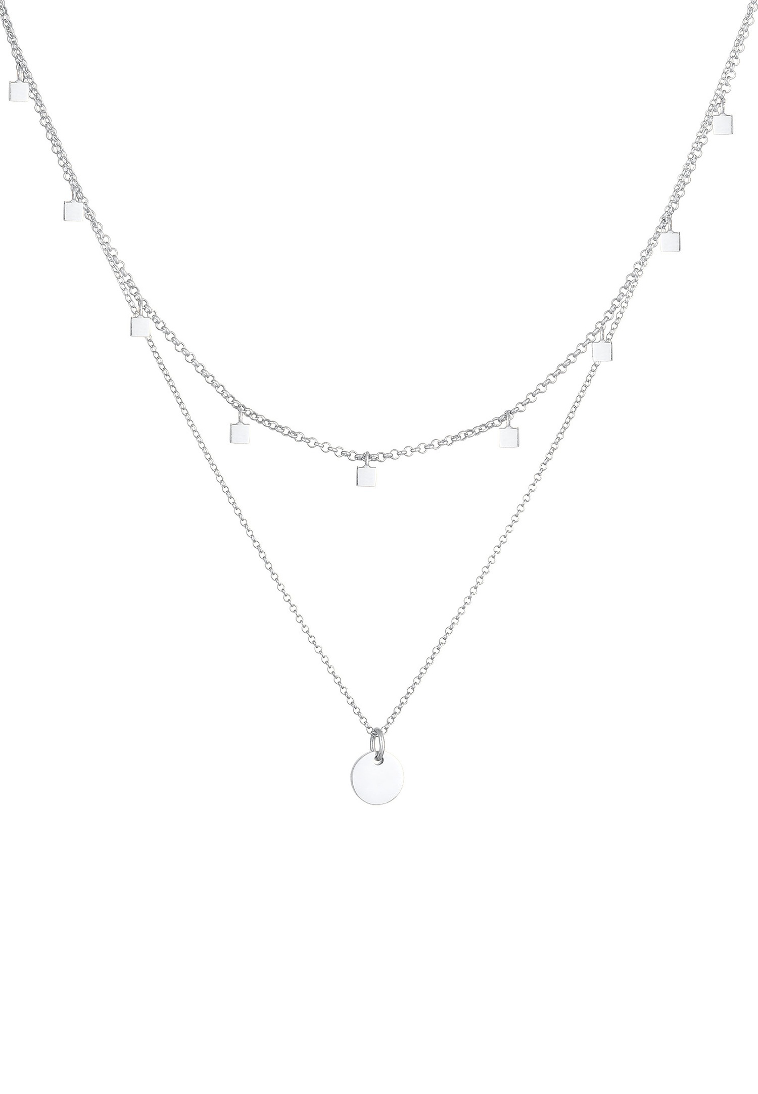 Elli Femmes Ensemble Choker Couches Plaquette Look Géo en Argent Sterling 925