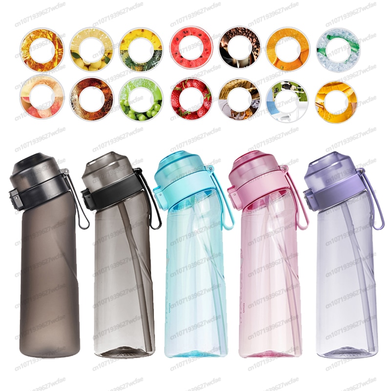 Gourde Air Up aromatisée, gourde de sport pour le fitness en extérieur, gourde tendance avec paille et dosettes de saveur