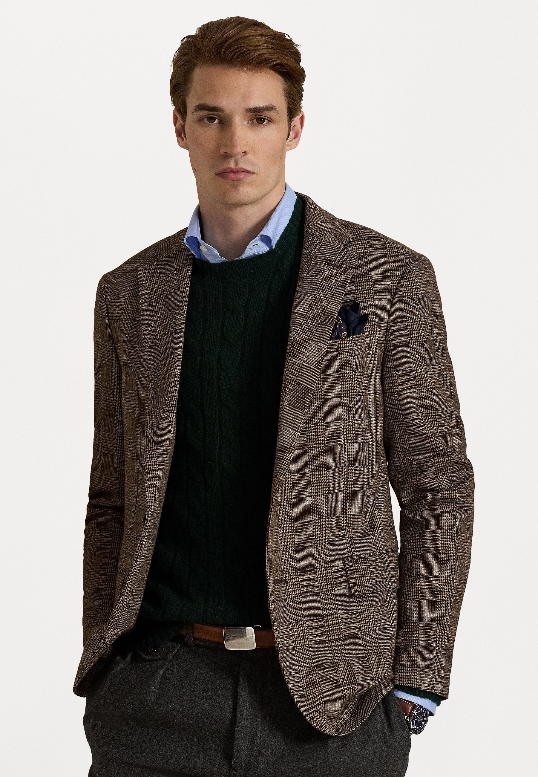 Polo Ralph Lauren POLO SOFT MODERN GLEN PLAID SPORTCOAT - Blazerjas - bruin