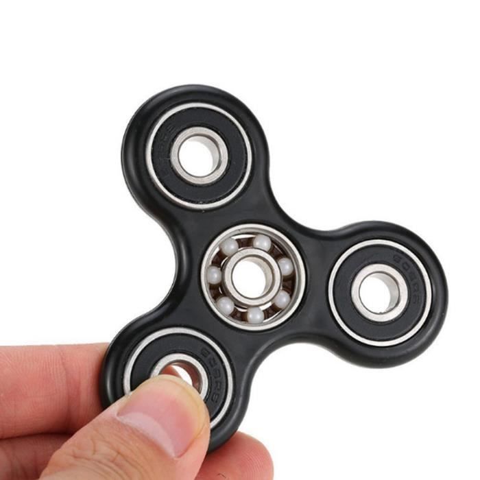 Hand Spinner  noir Tri Fidget Ceramic Ball Desk Toy EDC Stocking Stuffer Kids Or Adult