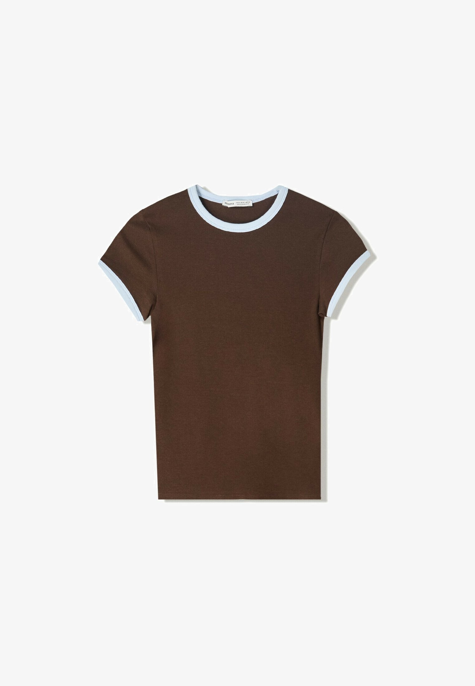 Bershka CONTRAST T-shirt met korte mouwen - Basic T-shirt - donkergroen