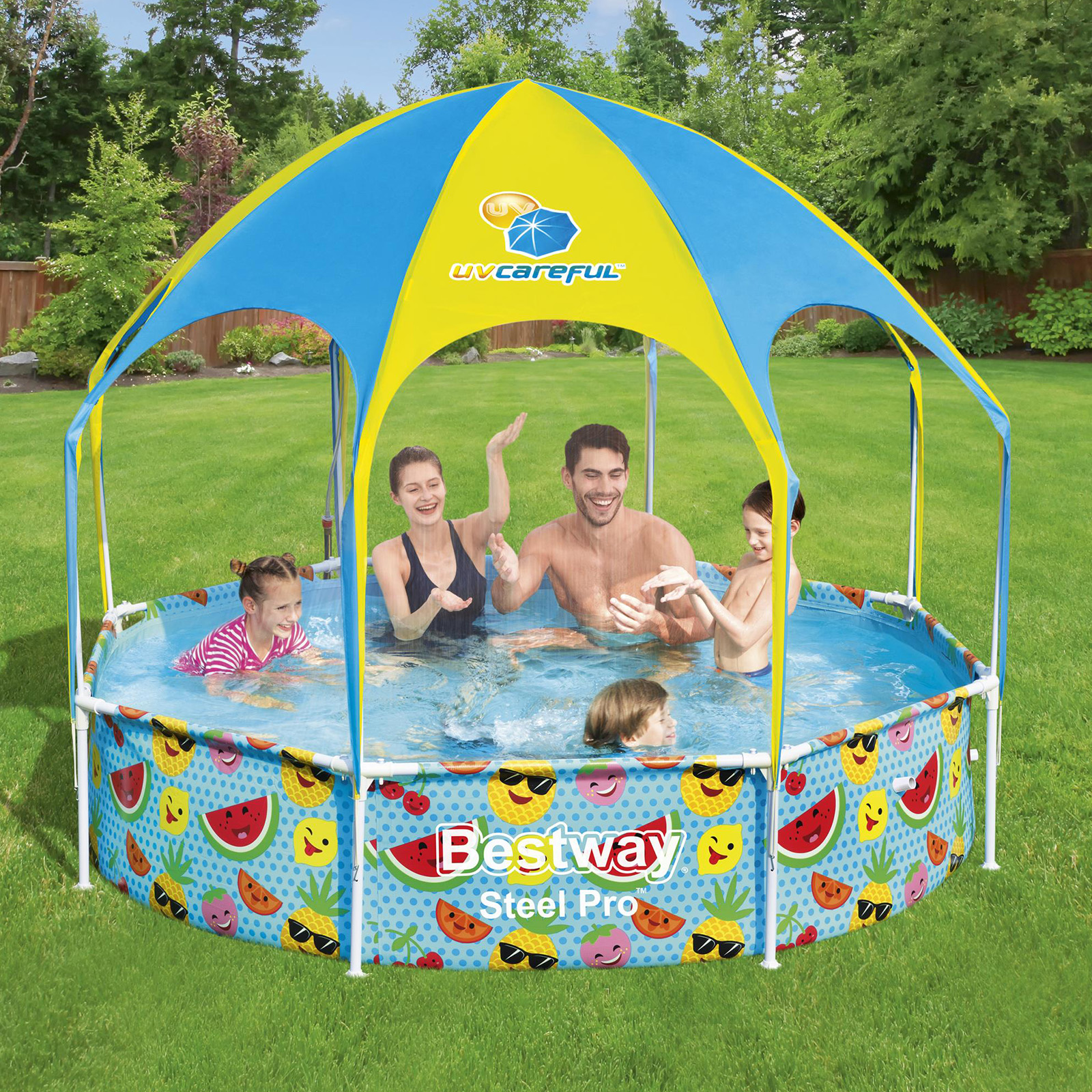 Piscine hors-sol pour enfants Bestway 244x51cm avec pare-soleil