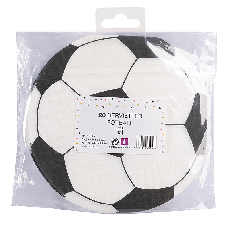 Serviettes Giform, paquet de 20, 33 x 33 cm, motif football