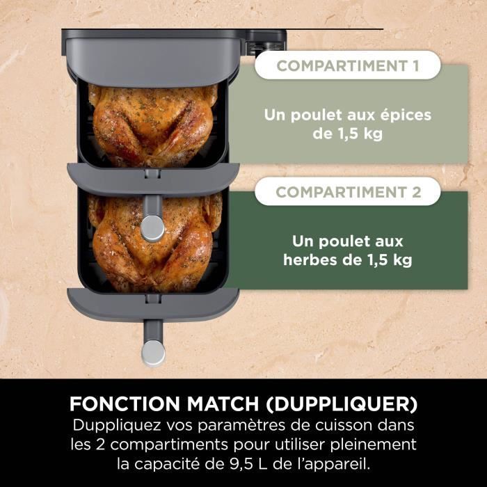 NINJA Airfryer - Dubbele Stapel XL SL400EU - Inhoud 9,5 liter - 6 kookprogramma's - 2470W