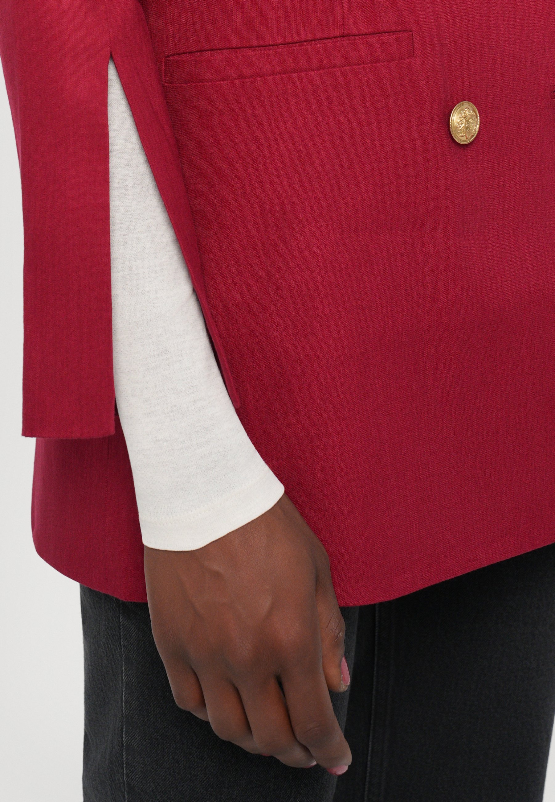 Alice + Olivia CAMPBELL SLIM BREASTED - Blazer - Dunkelkirsche