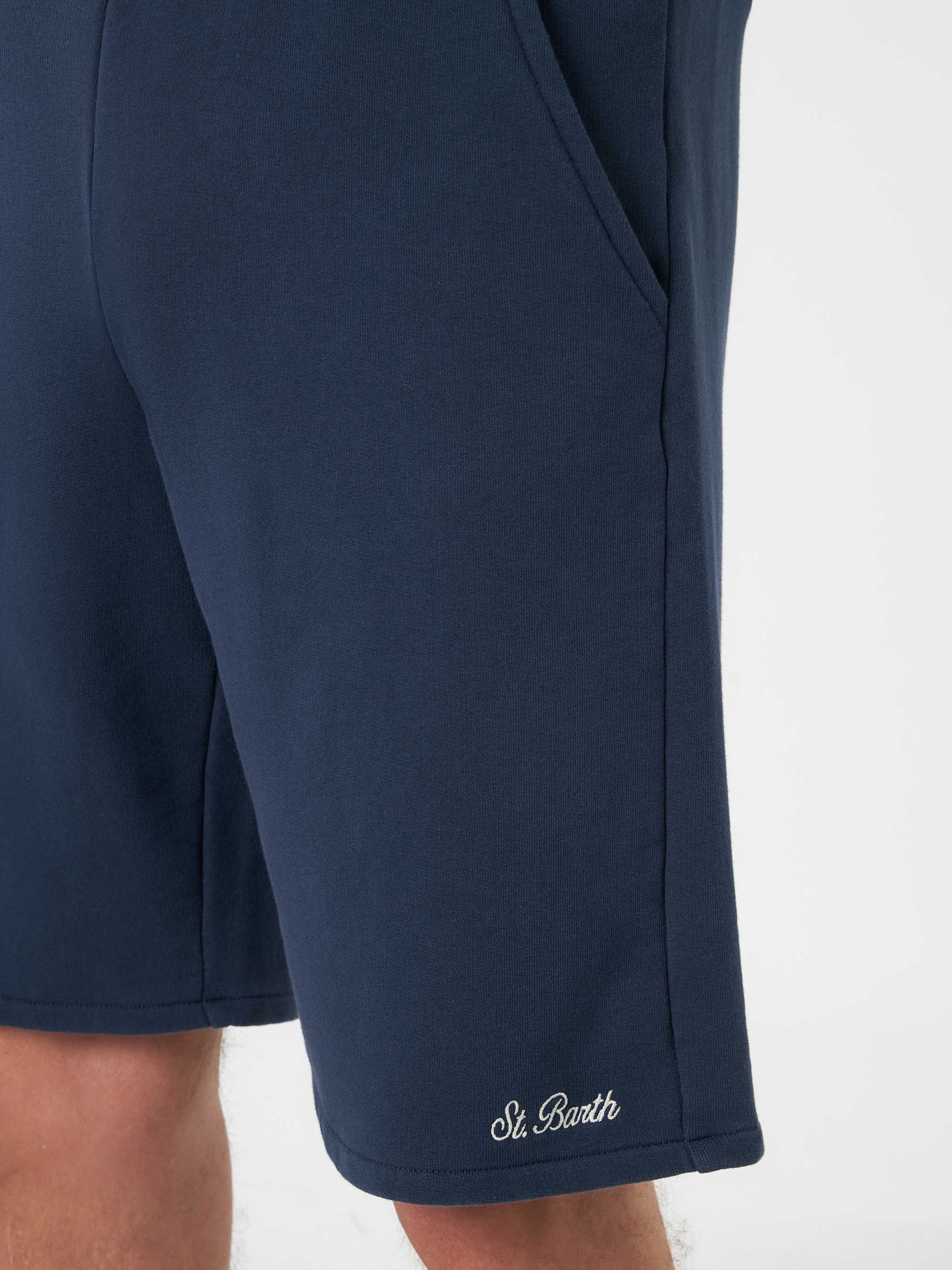 Randle herenbermudashorts van marineblauw katoenfleece