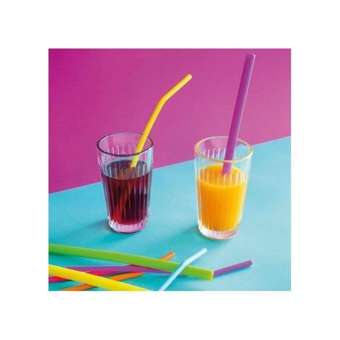 POINT VIRGULE - Set 6 pailles - 19.5 cm - Multicolores - DOTZ