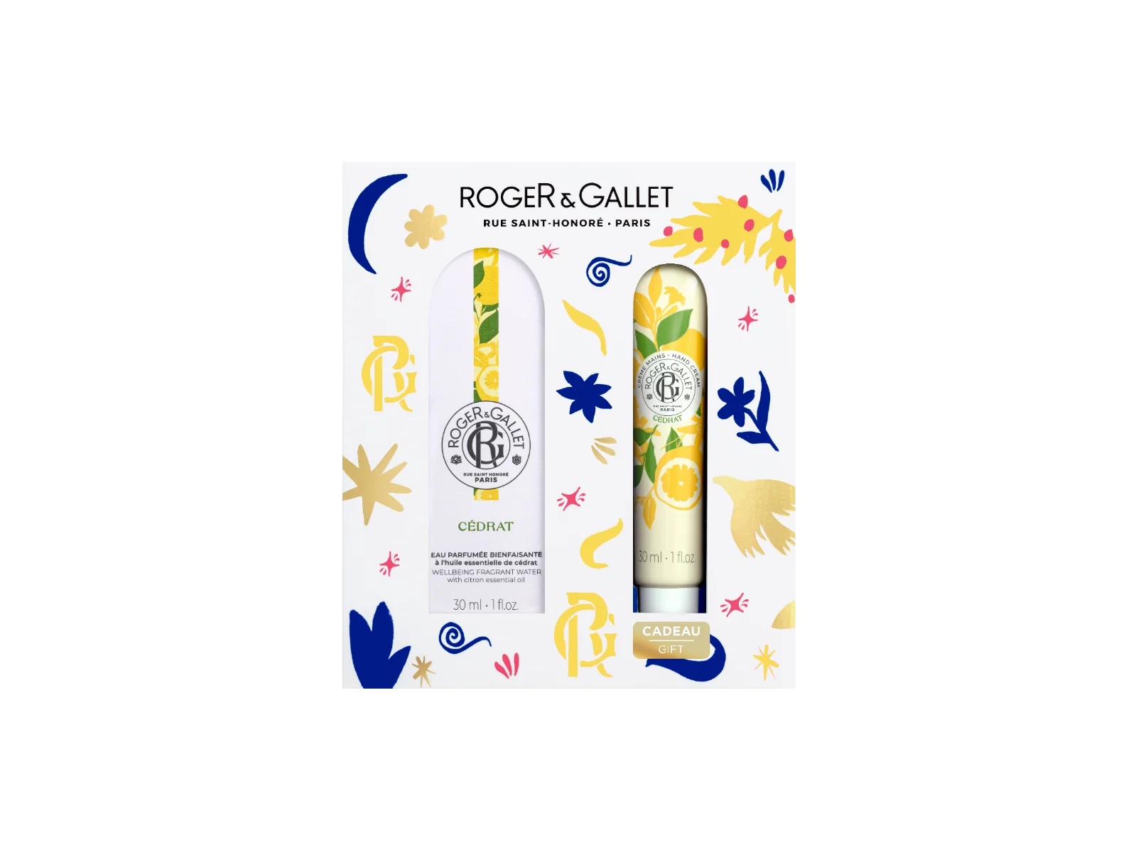 Kerstset R&G Roger & Gallet 2023 Cédrat geparfumeerd wellnesswater + handcrème