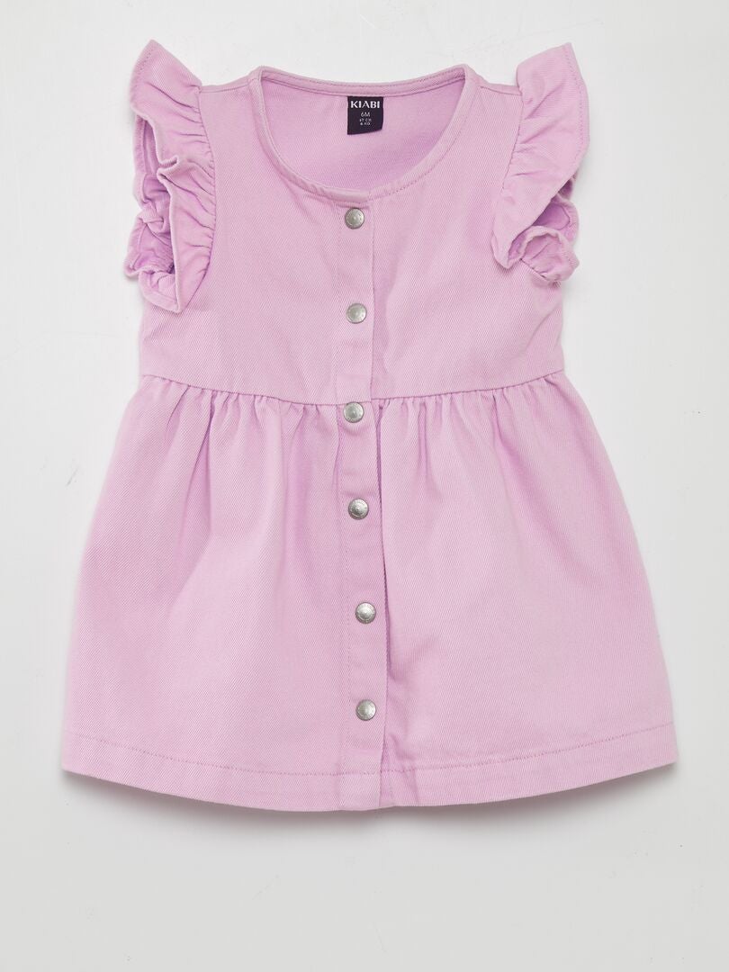Vestido evasê com babados - ROXO