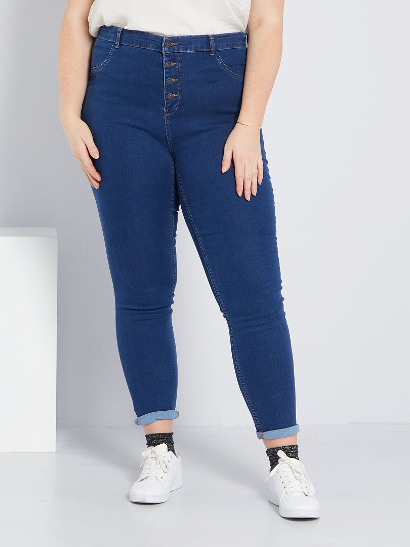 Milieuvriendelijke skinny jeans met hoge taille - BLAUW