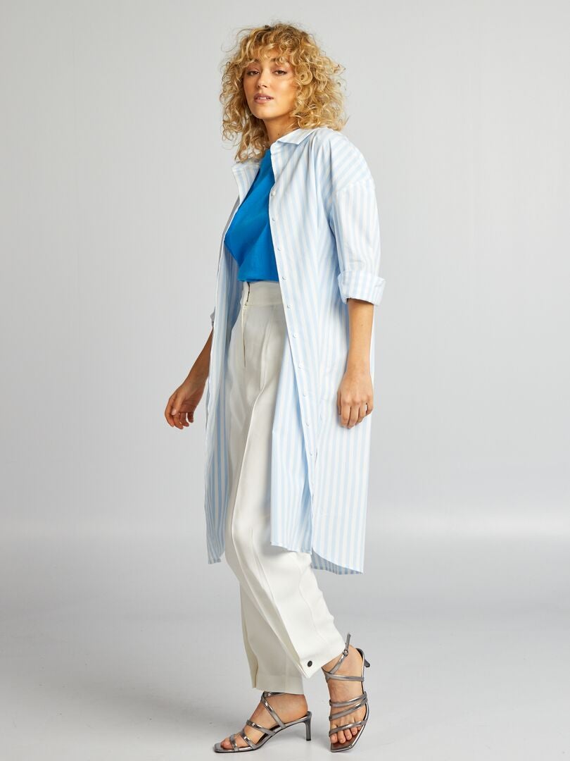 Lange blouse - BLAUW