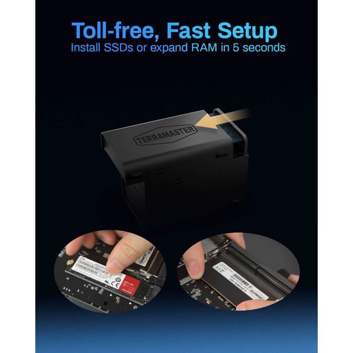 TERRAMASTER F6-424 6-Bay NAS Storage – Quad-Core N95, 8 GB DDR5, Two 2.5 GbE Ports (Diskless)