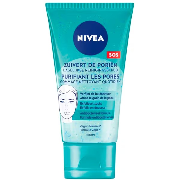 NIVEA Pure Effect Clean dziļākas attīrīšanas skrubis<br>150ml - Netīrai ādai