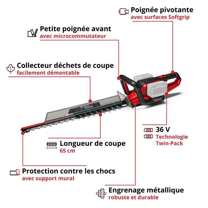 Einhell GE-CH 36/65 Li-Solo PXC draadloze heggenschaar (18V) - Accu en oplader niet inbegrepen