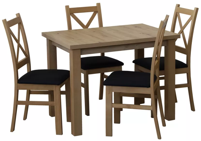 Komplet stół 100x70 z 4 krzesłami M016-4 Dąb Artisan