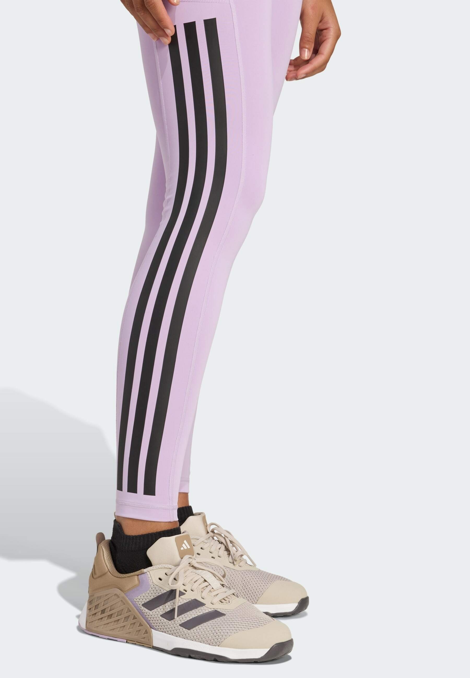adidas Performance OPTIME 3-STRIPES FULL LENGTH - Leggings - poederpaars