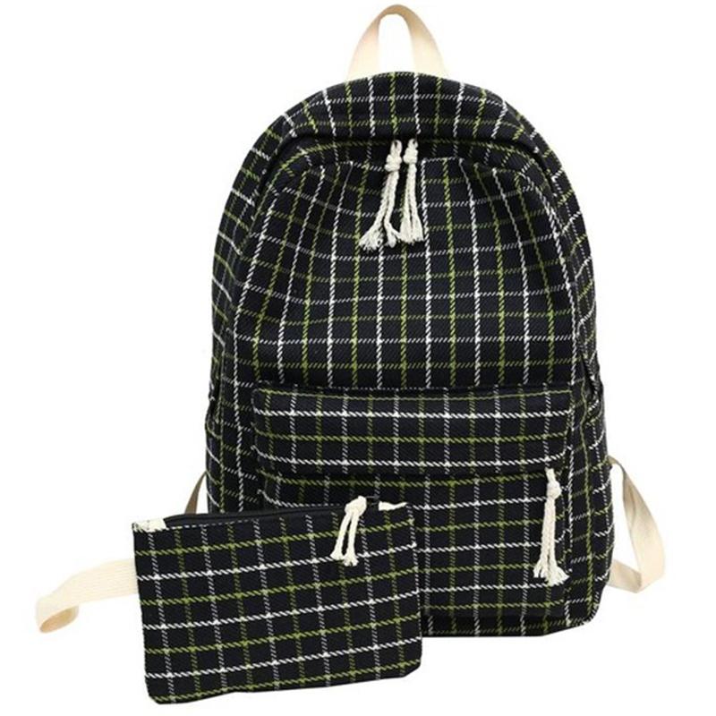 Sac à dos tendance pour femme, idéal pour les étudiantes, les voyages et les voyages. Style écossais.