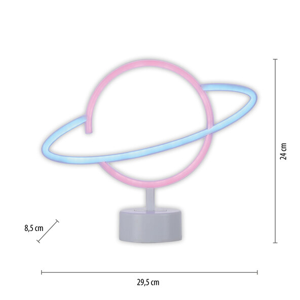 Lampă de masă Saturn LED neon, set de 2
