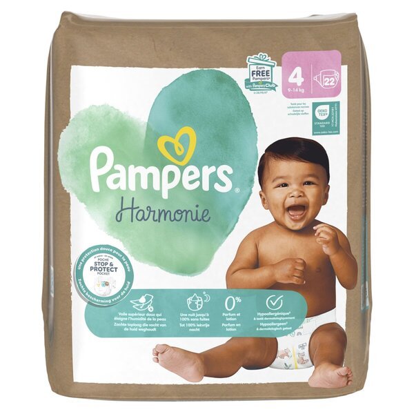 Pampers Harmonie plenice velikost 4<br>Velikost 4 (9–14 kg), 22 kosov