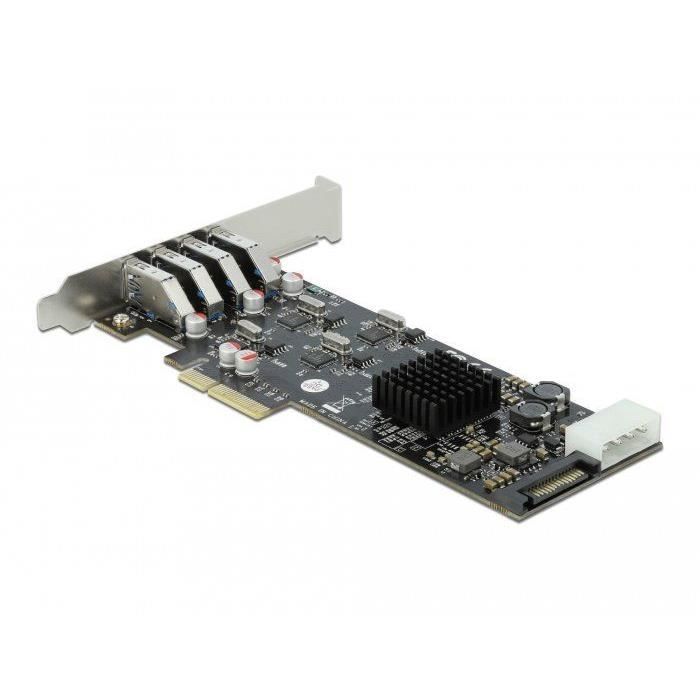 Adattatore USB - DELOCK - PCIe 2.0 x4 - USB 3.2 Gen 1 x4 - Cablato - 5 Gbps