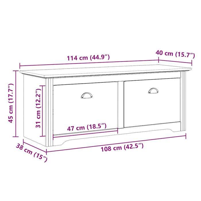 VidaXL Banc de couloir BODO blanc 114x40x45 cm, banc, siège de couloir, banc de rangement, banc d'entrée, meuble de couloir 4016869