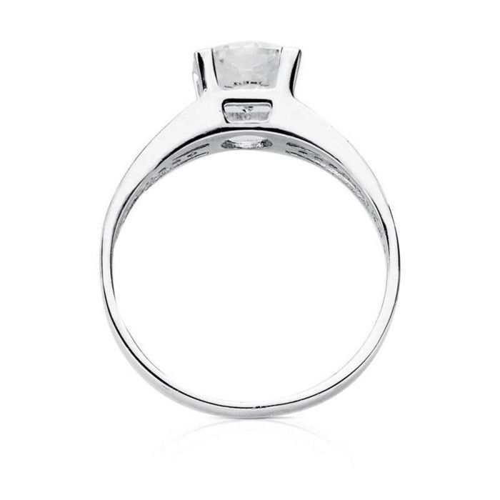 solitaire en or blanc 18 carats et zircon