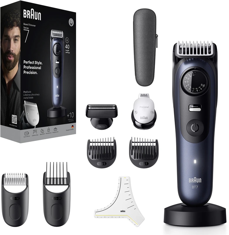 Prirezovalnik brade Braun Series 7 BT7540 + 10 nastavkov za oblikovanje