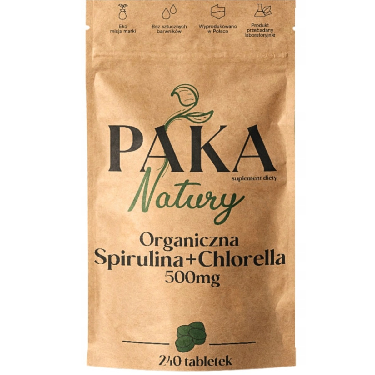 Nature's Pack organska spirulina + hlorela 500 mg